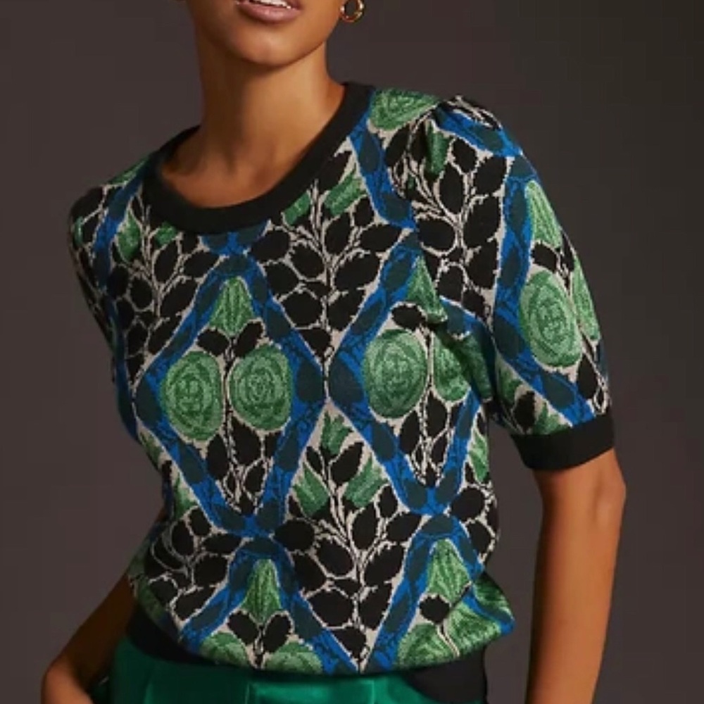 Maeve by Anthropologie jacquard sweater tee